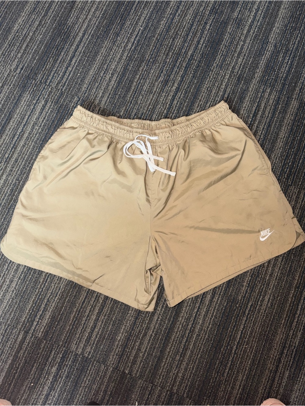 Nike Men's Tan Athletic Drawstring Shorts